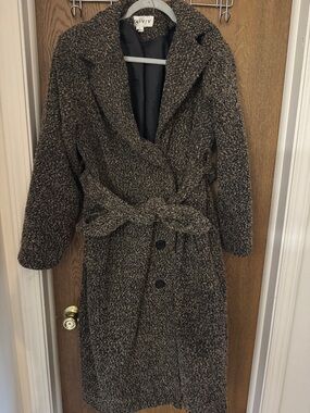 Ava & Viv Brown Tweed Belted Trench Coat